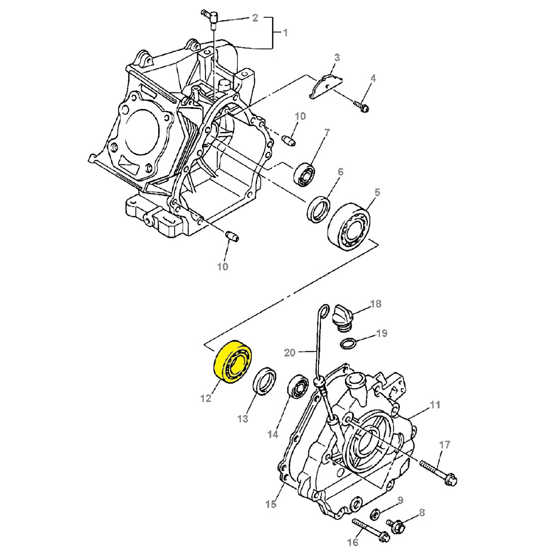 Yamaha G22 Bearing Clutch Side Crankshaft - Yamaha G111996+ Gas -G22,G29 - Oem# 93306-20716-00 - OEM #93306-20716-00