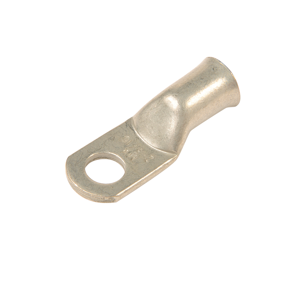 Universal Battery Cable Lug - 5/16 4Awg - Tin-Copper - Closed End - 100 Ct Box