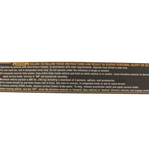 Universal Safety Decal G&E 1994+ (Oem# 603872, 27647G01) - OEM #603872